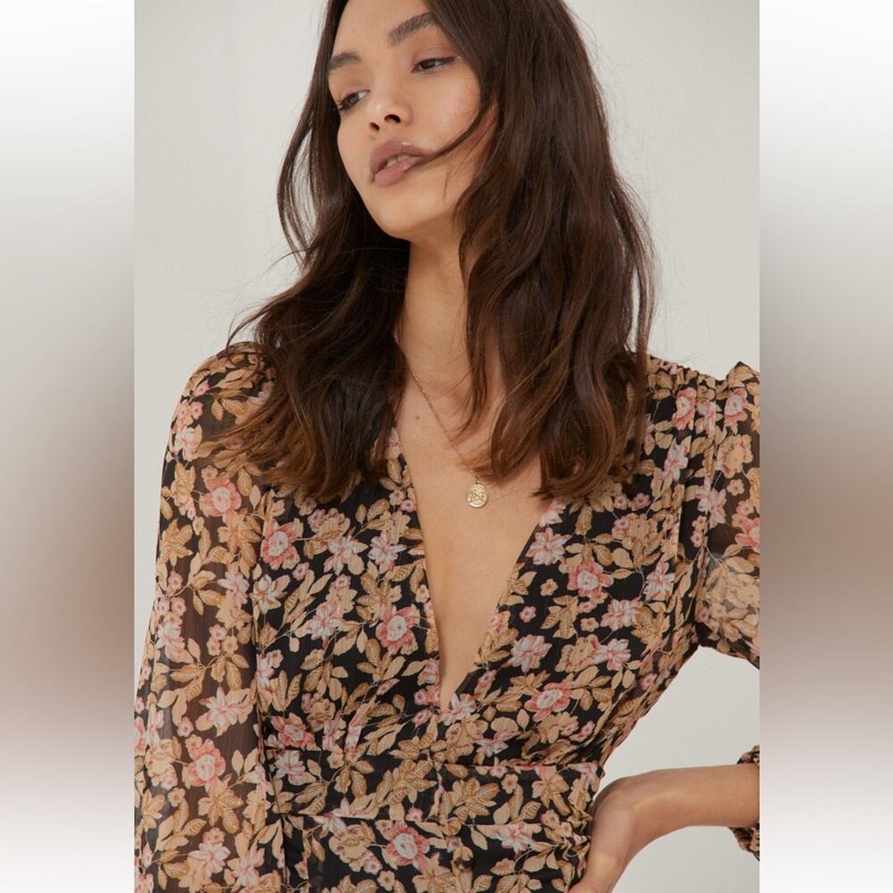 NEW w tags Nasty Gal Nothin Bud Love Floral Fitted Mini Dress Size 10, MSRP $105 - Picture 4 of 15